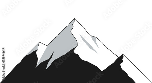 Abstract Mountain Silhouette Against a Deep Black Sky Visual Depicting High Altitude and Serenity