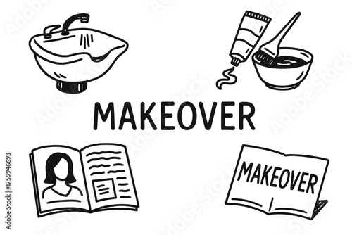 Diy bathroom makeover essentials: sink, hair dye, book, magazine