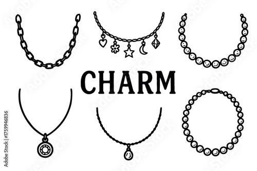 Elegant charm necklace collection: diverse designs and styles