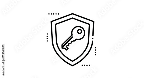 Abstract Shield Icon Dark Mode Design Representing Security and Protection Globally