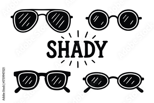 Stylish collection of shady sunglasses in black and white design
