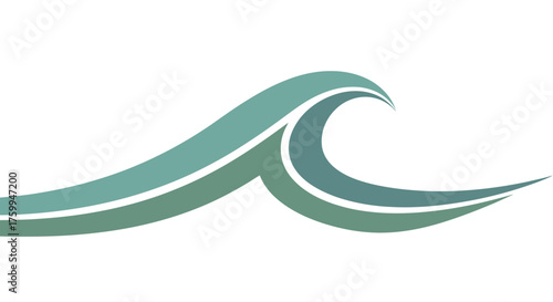 Abstract Ocean Wave Illustration Against a Deep Black Background Simple and Stylish Design