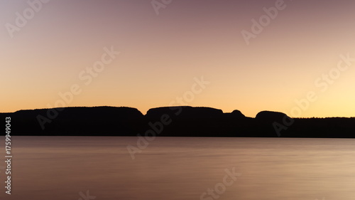 sunset over the river