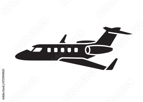 Private jet icon, Private jet solid vector