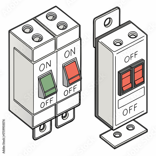 Vector art of circuit breaker