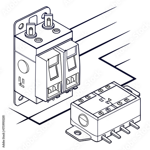 Vector art of electrical components