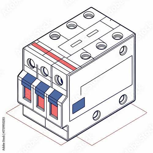 Vector art of electrical circuit breaker