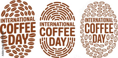 Coffee Bean Print Texture Design for International Coffee Day Artwork