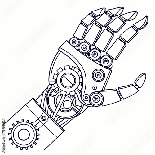 Vector art of mechanical arm