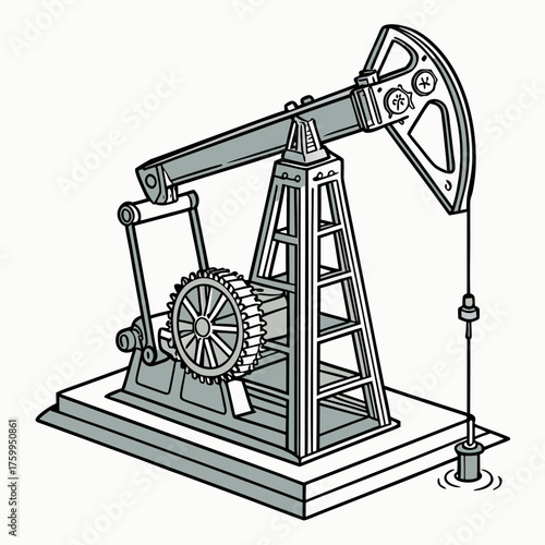 Vector art of oil pump jack