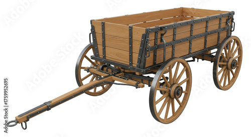 Wooden Wagon with Metal Accents cart carriage