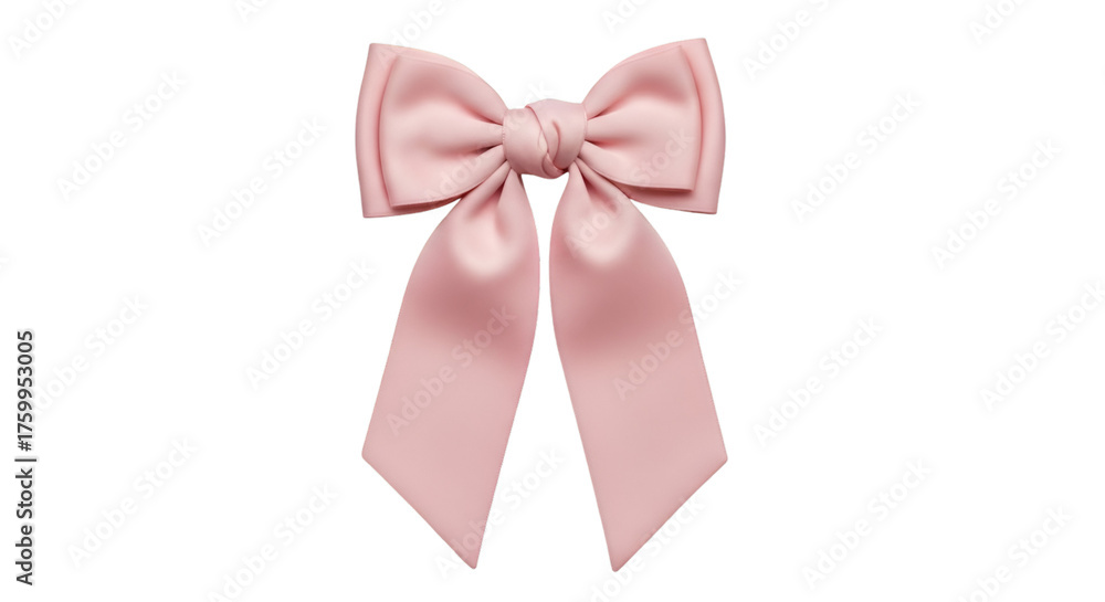 Fototapeta premium Pink Satin Bow ribbon fabric