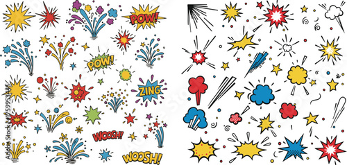 Colorful Vibrant Hand-Drawn Whimsical Abstract Doodle Artwork in Playful Cartoon Style