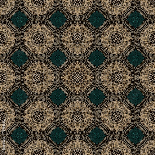 thai art pattern on the wall