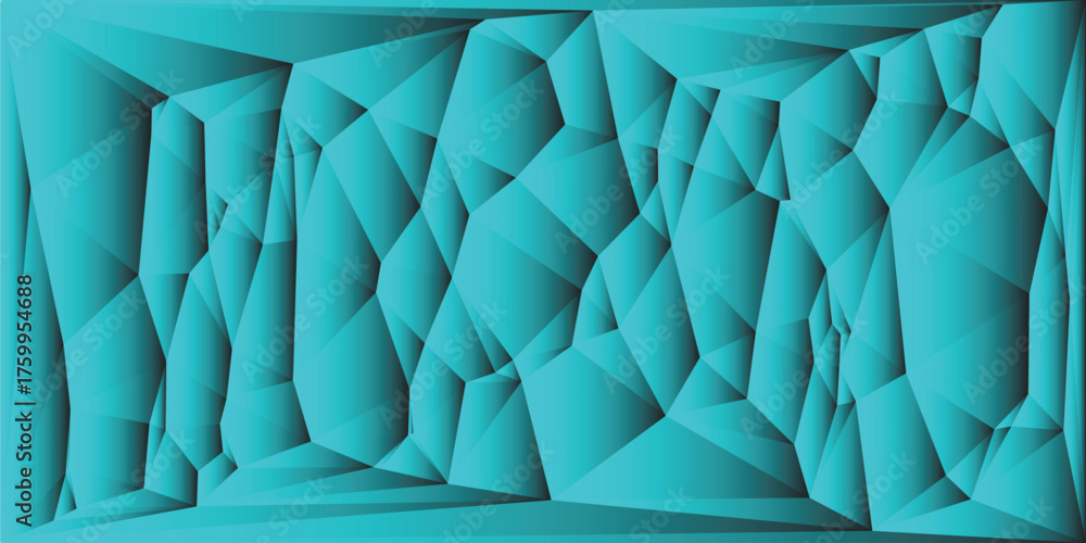 Obraz premium Cyan Geometric Faceted Abstract Background vector illustration