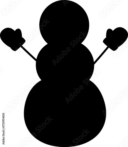 Simple Snowman silhouette vector design isolated.
Winter Christmas snowman classic character template silhouette icon.
Transparent background. SVG.