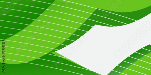 Abstract White and Green wave wide background banner modern art nice