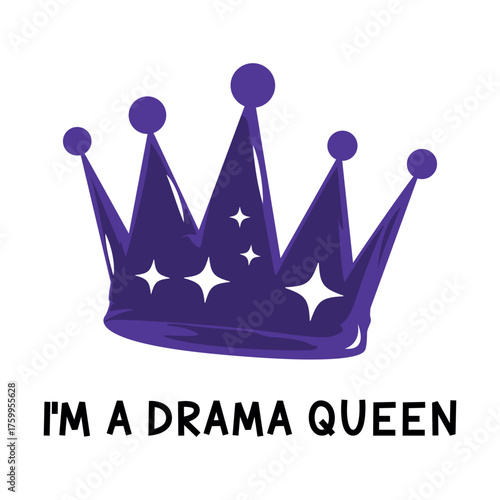 I’m a drama queen vector art – Funny feminine typography design