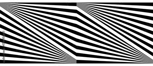 Abstract background with lines. Stripes optical art illusion. Monochrome geometric pattern. Black lines on the white background.