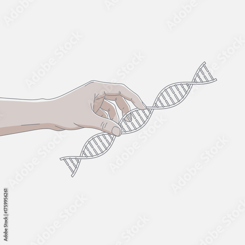 Hand holding a DNA helix model, illustrating genetics and science.