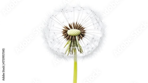 Wallpaper Mural Close-up shot of a single dandelion flower on a white background, great for design and illustration purposes Torontodigital.ca