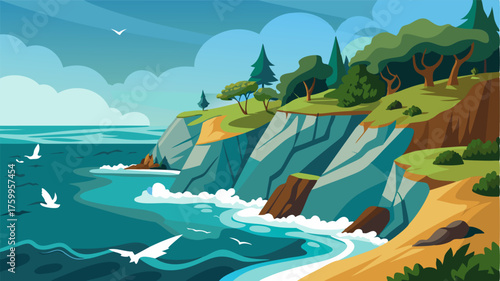 A rugged coastline carved out by the relentless waves now home to a thriving mangrove forest and a diverse array of seabirds.