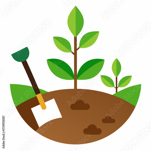 Nature planting process vector illustration scalable nature icon