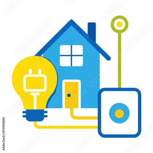Modern home energy saving infographic vector illustration smart house concept