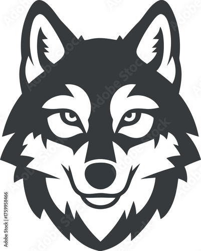 Modern husky wolf logo mascot head icon vector vector