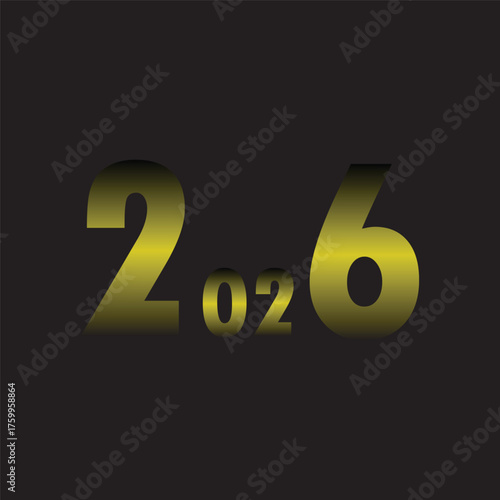 Elegant 2026 golden vector design modern and stylish graphic for posters banners and invitations