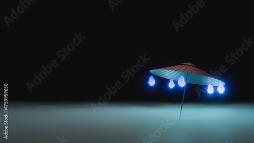 Umbrella in the dark and spirit