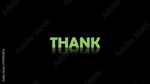 A green fractal text with reflection on black background