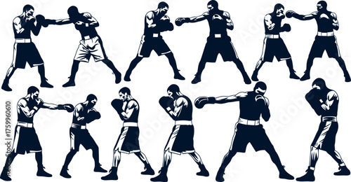 A man boxer silhouettes 
