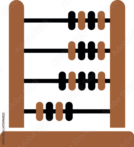 Vintage wooden abacus counting tool math education vector