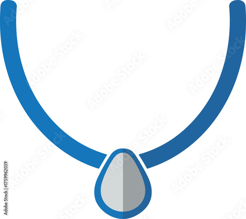 Elegant blue necklace pendant simple jewelry fashion accessory vector