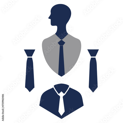 Elegant necktie knot steps vector illustration for business attire isolated on white background