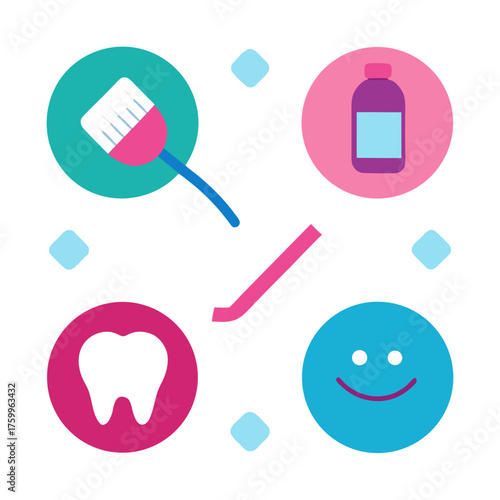 Dental care infographic vector graphic elements for oral hygiene illustration isolated on white background