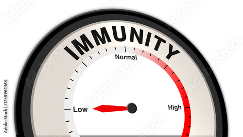 Bild auf Leinwand Immunity at low levels, shown on a barometer or tachometer, illustrating weak bo