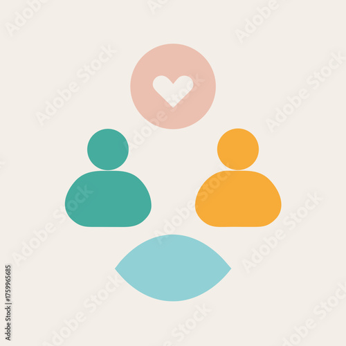 Simple vector illustration of three steps find place sit calmly breathe icon isolated on white background