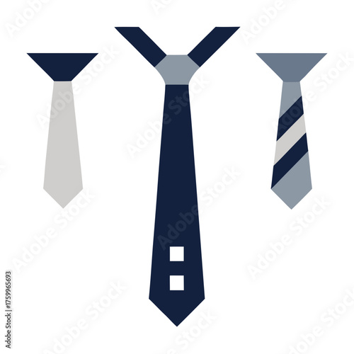 Vector illustration of four steps to tying a necktie stylishly and simply isolated on white background
