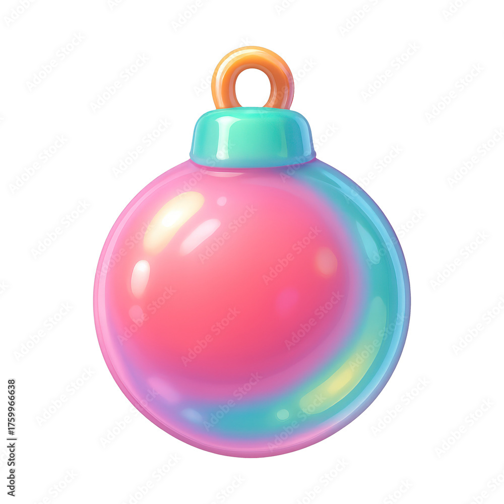 Fototapeta premium PNG Colorful glossy Christmas ornament