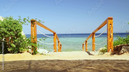 Beautiful entrance to the sea on the beach