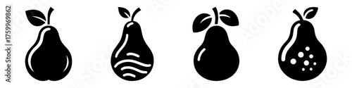 Pear Icons: A Collection of Fruit Illustrations.