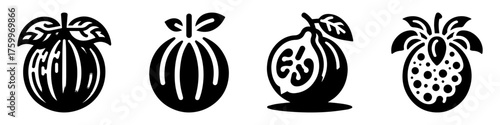 Fruit Icons: A Collection of Delicious and Fresh Produce.