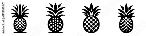 Pineapple Silhouettes: A Collection of Tropical Fruit Illustrations.