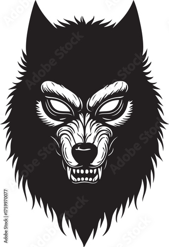 silhouette of Werewolf mask halloween 