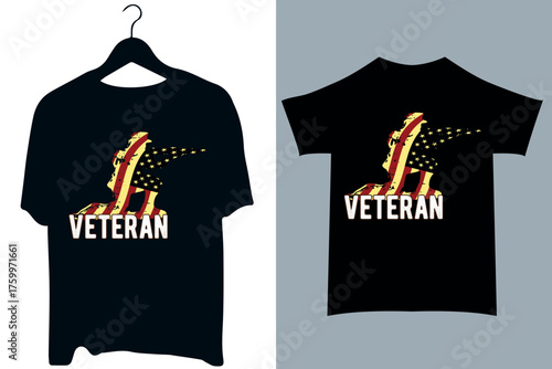 The Steadfast Honor ,me favorite veteran is my husband Stylish black t-shirt design template with text print for casual fashion apparel and clothing illustration