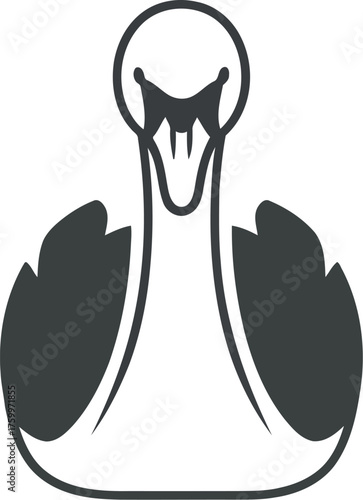Modern minimalist penguin icon graphic design vector