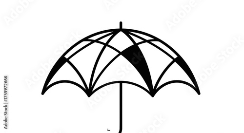 Abstract Umbrella Graphic Depicting Protection During Any Harsh Weather With Elegant Lines