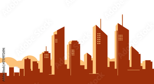 Abstract Urban Silhouettes Under A Dimmed Sky Suggesting The City's Architectural Structure